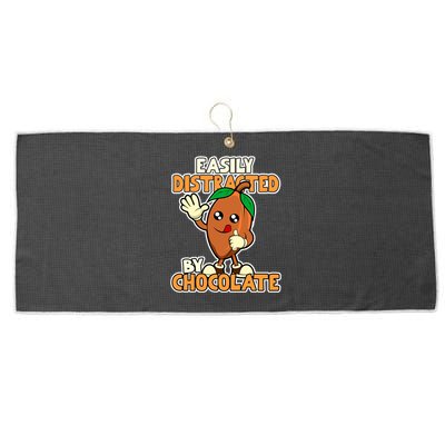 Distracted By Chocolate Cocoa Chocolate Bar Gift Large Microfiber Waffle Golf Towel