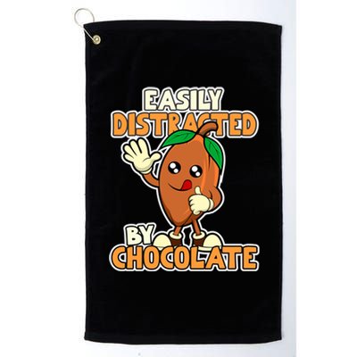 Distracted By Chocolate Cocoa Chocolate Bar Gift Platinum Collection Golf Towel