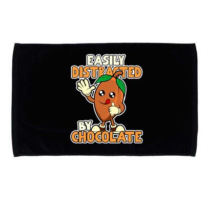 Distracted By Chocolate Cocoa Chocolate Bar Gift Microfiber Hand Towel