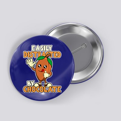 Distracted By Chocolate Cocoa Chocolate Bar Gift Button