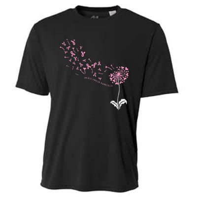 Dandelion Breast Cancer Awareness Pink Ribbon Support Gift Cooling Performance Crew T-Shirt