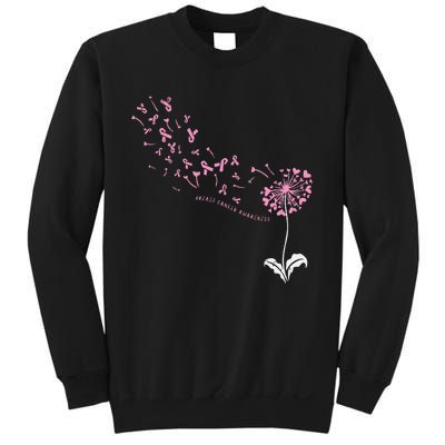 Dandelion Breast Cancer Awareness Pink Ribbon Support Gift Sweatshirt