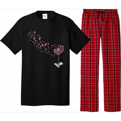 Dandelion Breast Cancer Awareness Pink Ribbon Support Gift Pajama Set