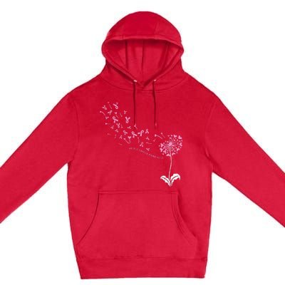 Dandelion Breast Cancer Awareness Pink Ribbon Support Gift Premium Pullover Hoodie