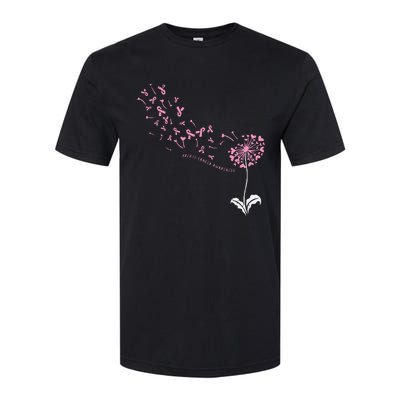 Dandelion Breast Cancer Awareness Pink Ribbon Support Gift Softstyle® CVC T-Shirt