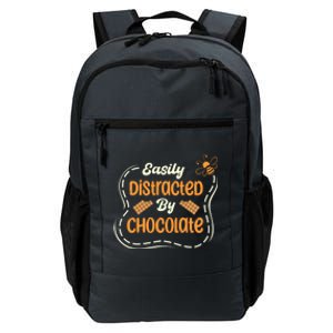 Distracted By Chocolate Funny Chocolate Bar Chocolatier Cool Gift Daily Commute Backpack