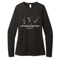 Dry Bones Come Alive Halloween Christian Dancing Skeleton Womens CVC Long Sleeve Shirt