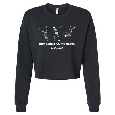 Dry Bones Come Alive Halloween Christian Dancing Skeleton Cropped Pullover Crew