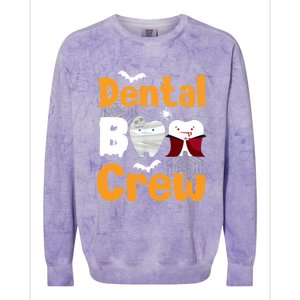 Dental Boo Crew Halloween Funny Dentist Assistant Gift Colorblast Crewneck Sweatshirt