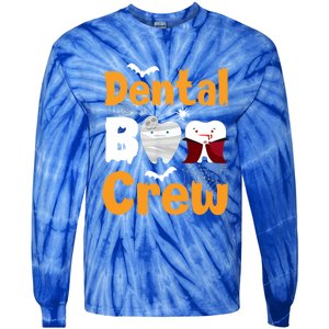 Dental Boo Crew Halloween Funny Dentist Assistant Gift Tie-Dye Long Sleeve Shirt