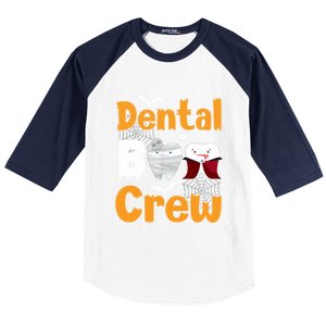 Dental Boo Crew Halloween Funny Dentist Assistant Gift Baseball Sleeve Shirt