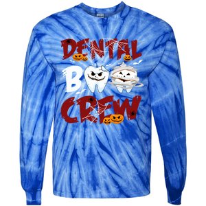 Dental Boo Crew Halloween Funny Dentist Assistant Gift Tie-Dye Long Sleeve Shirt