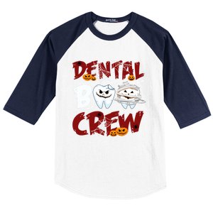 Dental Boo Crew Halloween Funny Dentist Assistant Gift Baseball Sleeve Shirt