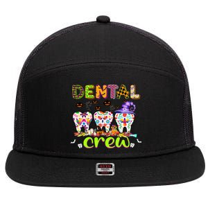 Dental Boo Crew Halloween Funny Dentist Assistant Gift 7 Panel Mesh Trucker Snapback Hat