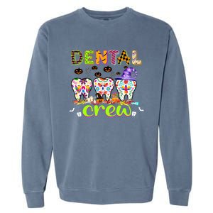 Dental Boo Crew Halloween Funny Dentist Assistant Gift Garment-Dyed Sweatshirt