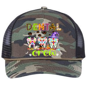 Dental Boo Crew Halloween Funny Dentist Assistant Gift Retro Rope Trucker Hat Cap