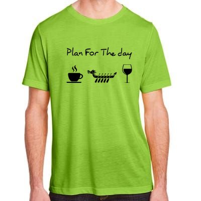 Dragon Boat Coffee Wine Plan For The Day Funny Adult ChromaSoft Performance T-Shirt