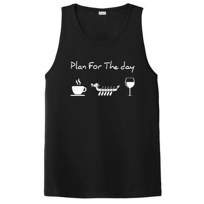 Dragon Boat Coffee Wine Plan For The Day Funny PosiCharge Competitor Tank