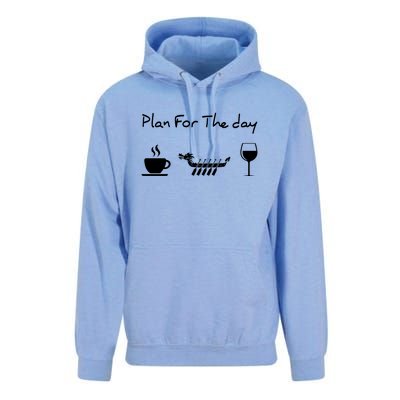 Dragon Boat Coffee Wine Plan For The Day Funny Unisex Surf Hoodie