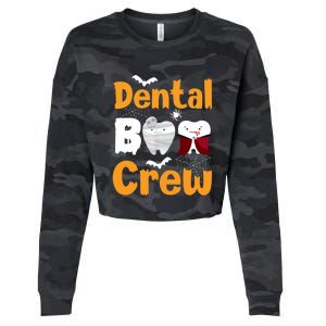 Dental Boo Crew Halloween Funny Dentist Assistant Gift Cropped Pullover Crew