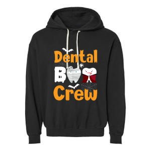 Dental Boo Crew Halloween Funny Dentist Assistant Gift Garment-Dyed Fleece Hoodie