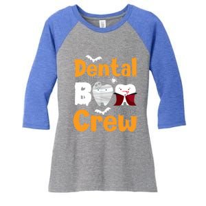 Dental Boo Crew Halloween Funny Dentist Assistant Gift Women's Tri-Blend 3/4-Sleeve Raglan Shirt