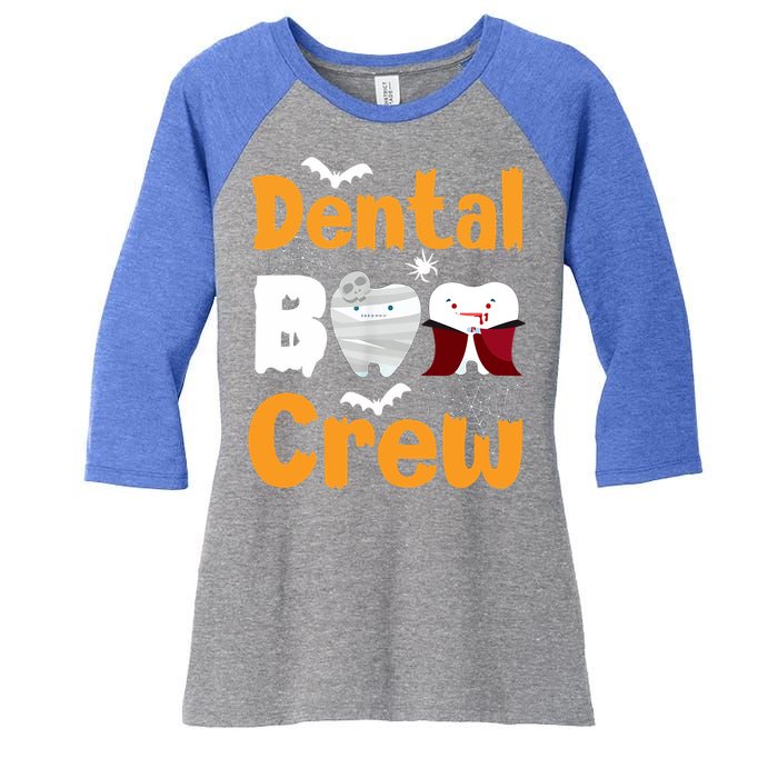 Dental Boo Crew Halloween Funny Dentist Assistant Gift Women's Tri-Blend 3/4-Sleeve Raglan Shirt