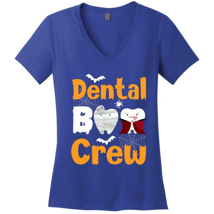 Dental Boo Crew Halloween Funny Dentist Assistant Gift Women's V-Neck T-Shirt