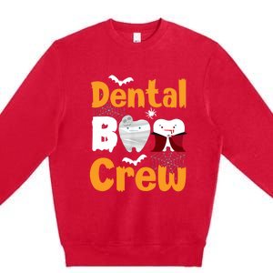 Dental Boo Crew Halloween Funny Dentist Assistant Gift Premium Crewneck Sweatshirt