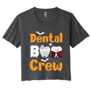 Dental Boo Crew Halloween Funny Dentist Assistant Gift Women's Crop Top Tee