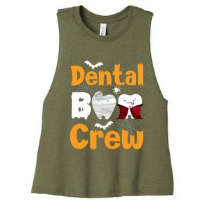 Dental Boo Crew Halloween Funny Dentist Assistant Gift Women's Racerback Cropped Tank