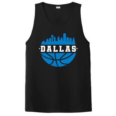 Dallas Basketball City Skyline PosiCharge Competitor Tank