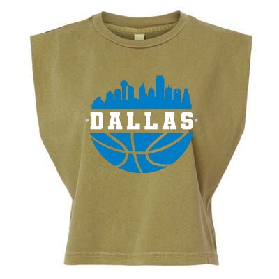 Dallas Basketball City Skyline Garment-Dyed Women's Muscle Tee