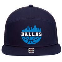 Dallas Basketball City Skyline 7 Panel Mesh Trucker Snapback Hat