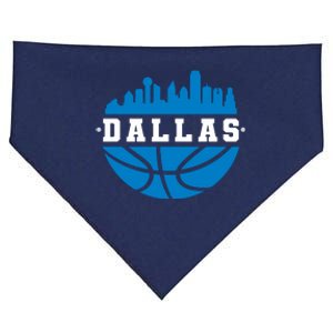 Dallas Basketball City Skyline USA-Made Doggie Bandana