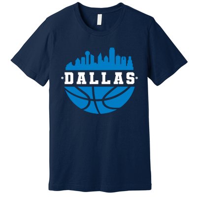 Dallas Basketball City Skyline Premium T-Shirt