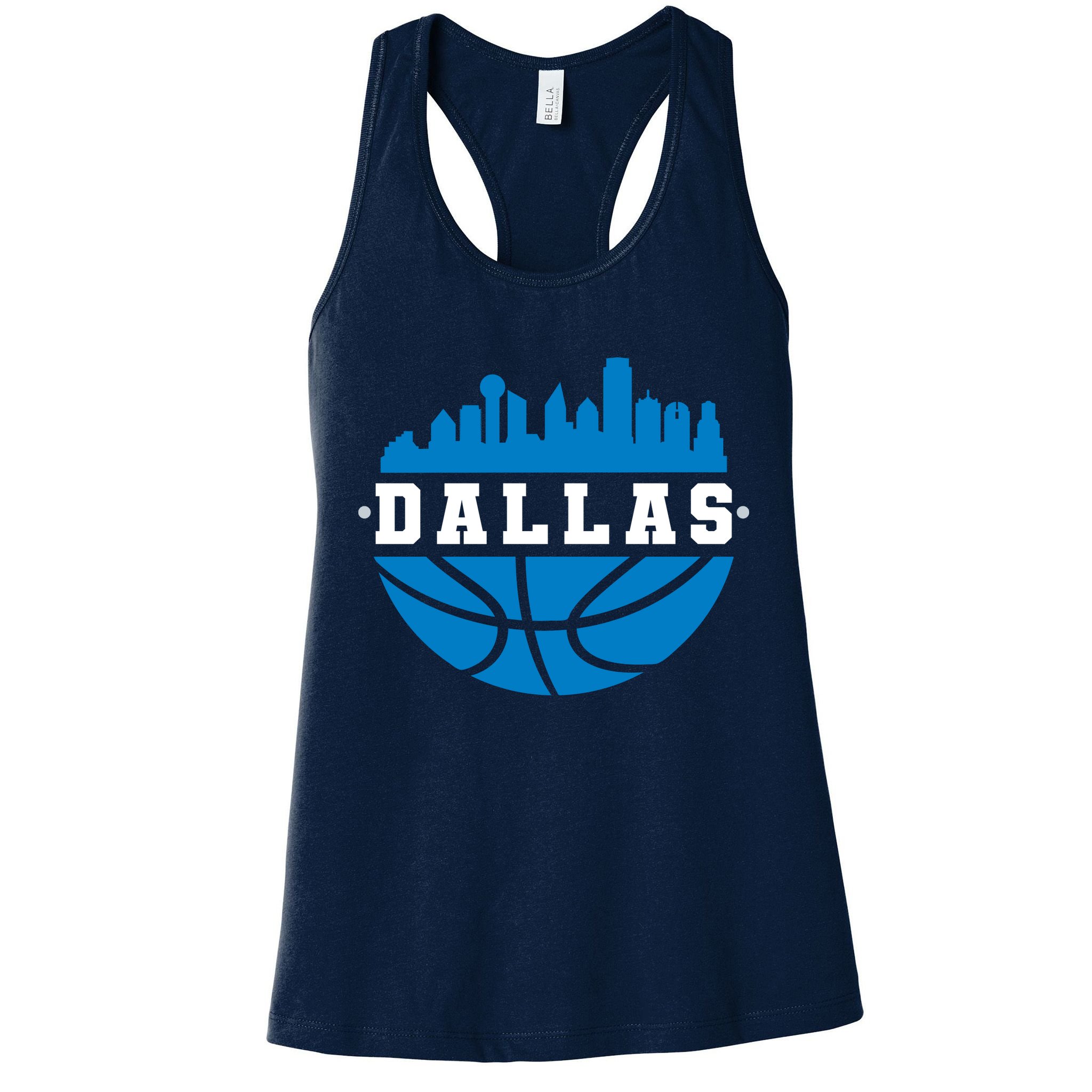 Dallas Basketball City Skyline Womens Tank Top