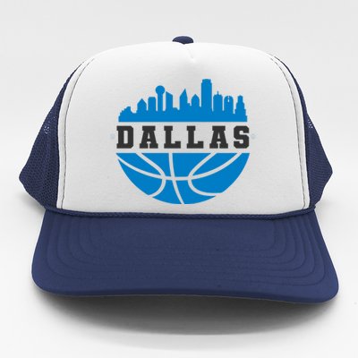 Dallas Basketball City Skyline Trucker Hat