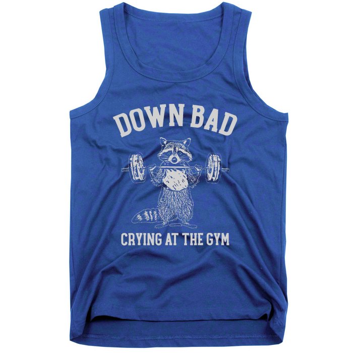 Down Bad Crying At The Gym Racoon Tank Top