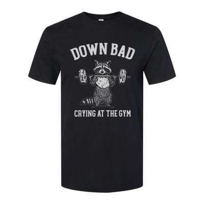 Down Bad Crying At The Gym Racoon Softstyle® CVC T-Shirt