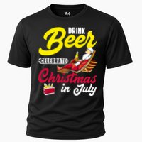 Drink Beer Celebrate Christmas In July, Summer Paradise Cooling Performance Crew T-Shirt