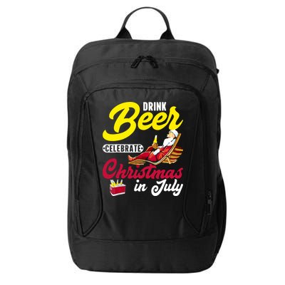 Drink Beer Celebrate Christmas In July, Summer Paradise City Backpack