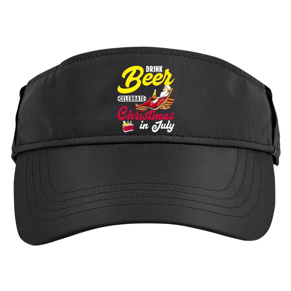 Drink Beer Celebrate Christmas In July, Summer Paradise Adult Drive Performance Visor