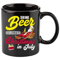 Drink Beer Celebrate Christmas In July, Summer Paradise 11oz C Handle Ceramic Mug