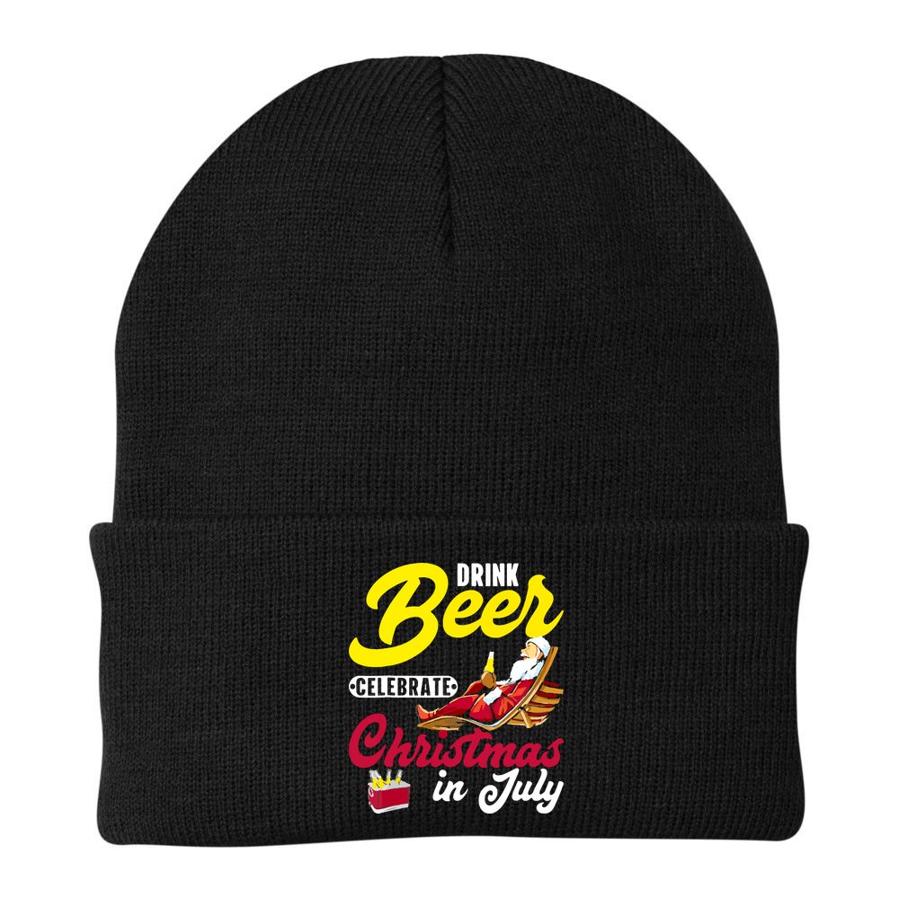 Drink Beer Celebrate Christmas In July, Summer Paradise Beanie