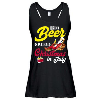 Drink Beer Celebrate Christmas In July, Summer Paradise Ladies Essential Flowy Tank