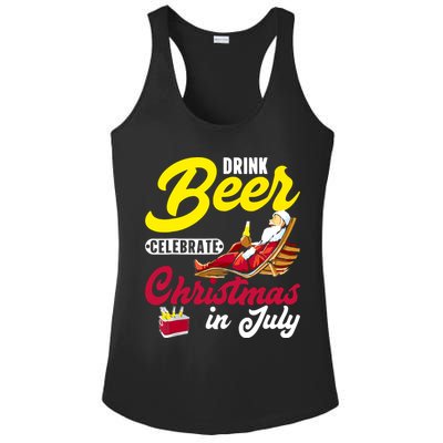 Drink Beer Celebrate Christmas In July, Summer Paradise Ladies PosiCharge Competitor Racerback Tank