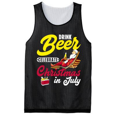 Drink Beer Celebrate Christmas In July, Summer Paradise Mesh Reversible Basketball Jersey Tank