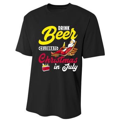 Drink Beer Celebrate Christmas In July, Summer Paradise Performance Sprint T-Shirt