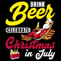 Drink Beer Celebrate Christmas In July, Summer Paradise Poster